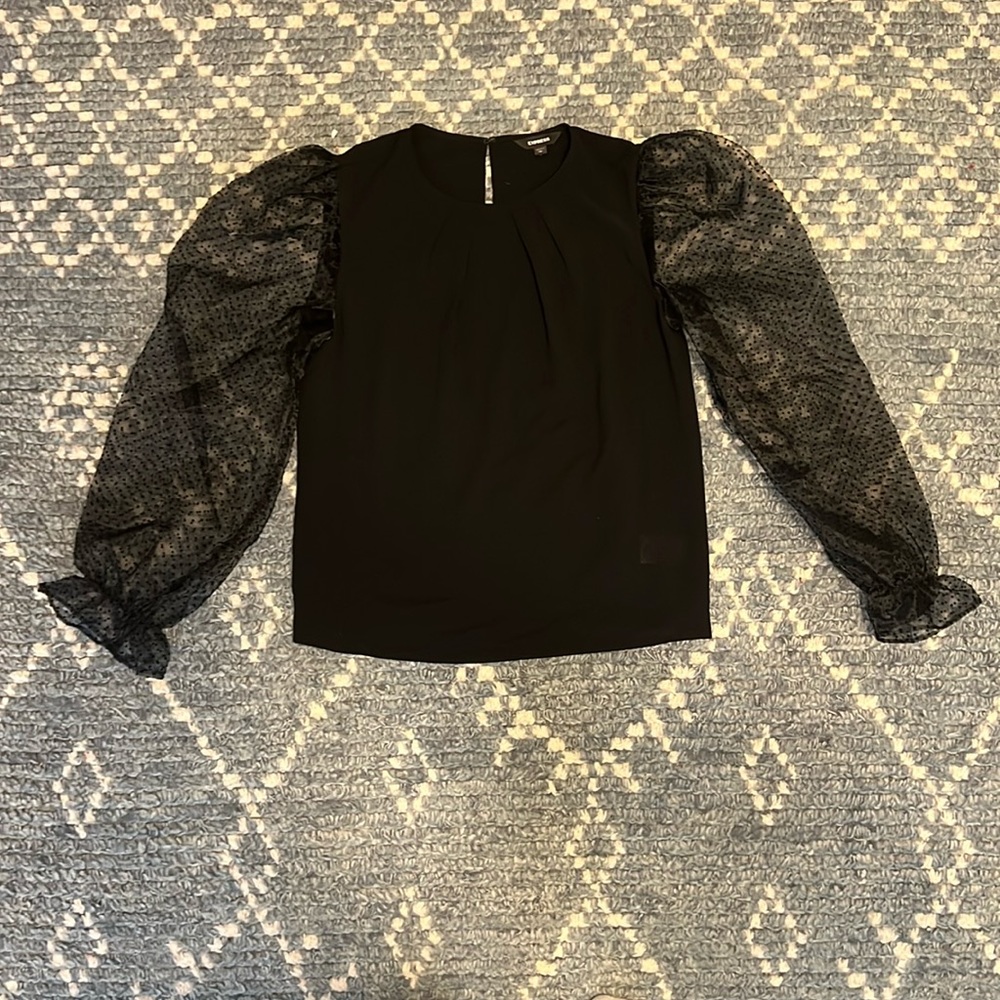 Black Organza sleeve top